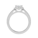 Load image into Gallery viewer, 1-Carat Lab Grown Princess Cut Solitaire Diamond Square Halo Shank Platinum Engagement Ring JL PT RH PR LG-117
