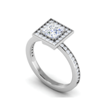 Load image into Gallery viewer, 1-Carat Lab Grown Princess Cut Solitaire Diamond Square Halo Shank Platinum Engagement Ring JL PT RH PR LG-167
