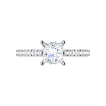 Load image into Gallery viewer, 1-Carat Lab Grown Princess Cut Solitaire Diamond Shank Platinum Engagement Ring JL PT RC PR LG-166
