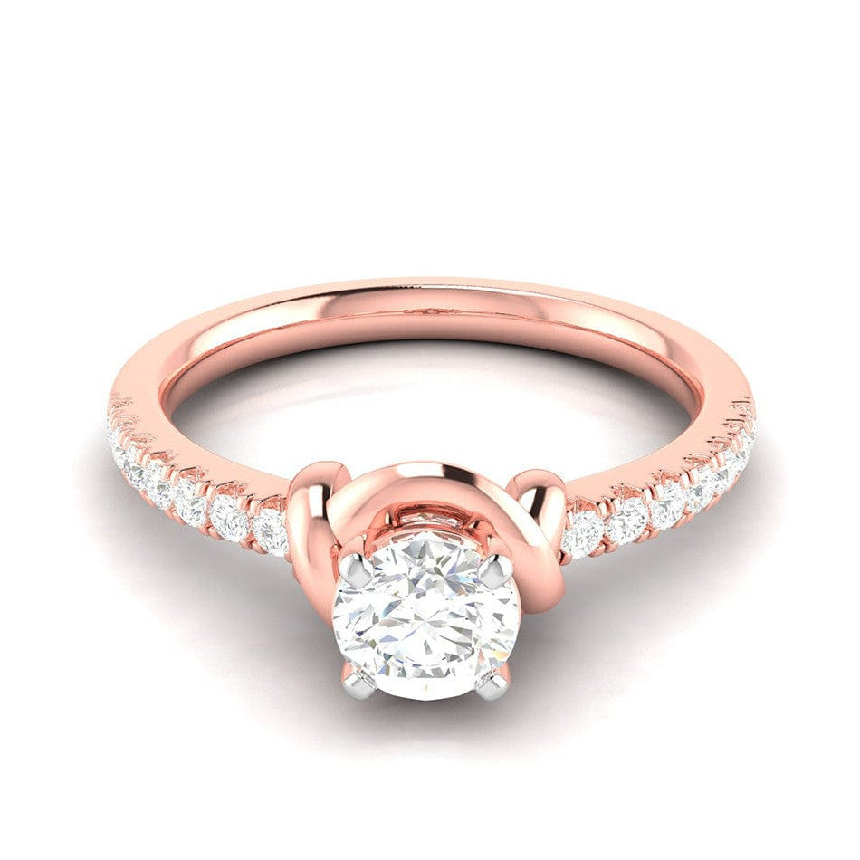 70-Pointer Lab Grown Solitaire Diamond Accents 18K Rose Gold Ring JL AU LG G-113R-B   Jewelove.US