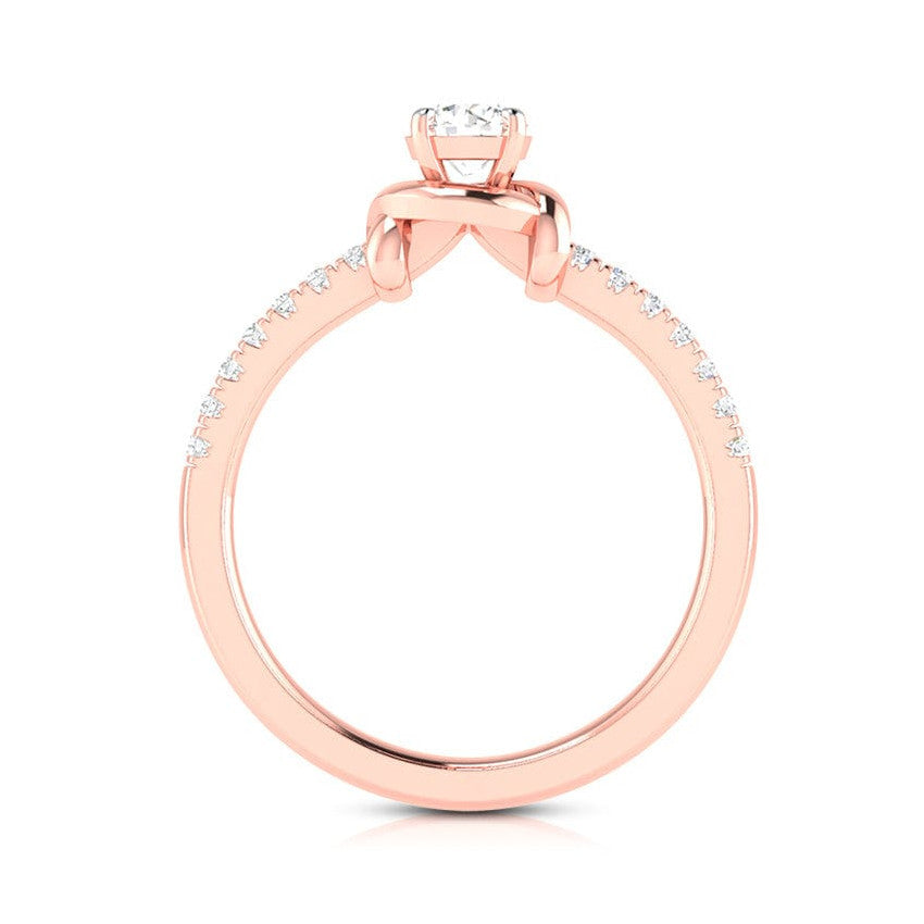 70-Pointer Lab Grown Solitaire Diamond Accents 18K Rose Gold Ring JL AU LG G-113R-B   Jewelove.US