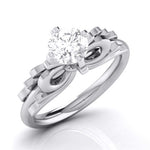 Load image into Gallery viewer, 50-Pointer Solitaire Designer Bow Platinum Ring JL PT G 108-A
