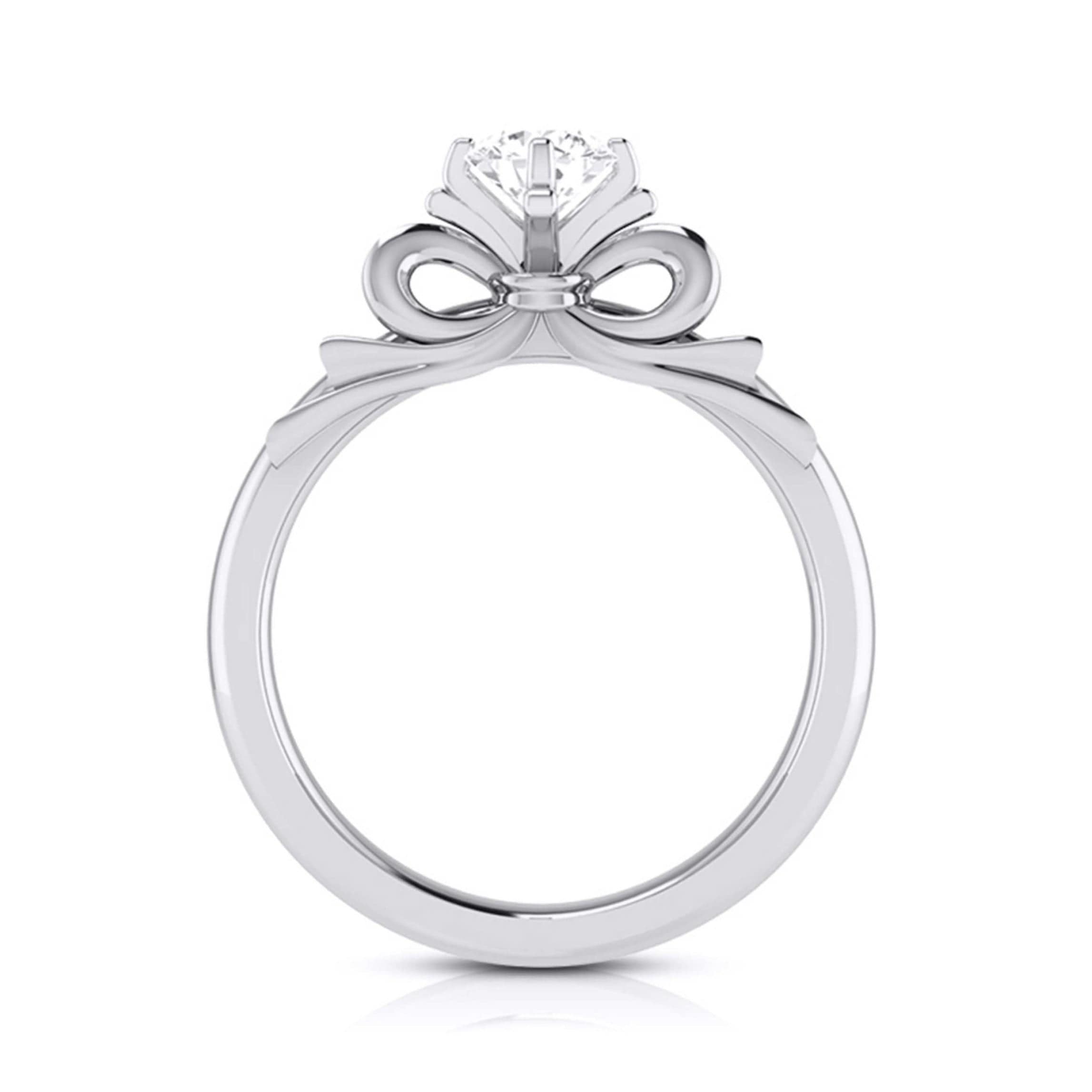50-Pointer Solitaire Designer Bow Platinum Ring JL PT G 108-A