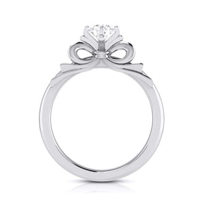 1-Carat Solitaire Designer Bow Platinum Ring JL PT G 108-C