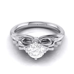 Load image into Gallery viewer, 50-Pointer Solitaire Designer Bow Platinum Ring JL PT G 108-A
