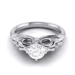 1-Carat Solitaire Designer Bow Platinum Ring JL PT G 108-C