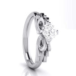 Load image into Gallery viewer, 50-Pointer Solitaire Designer Bow Platinum Ring JL PT G 108-A

