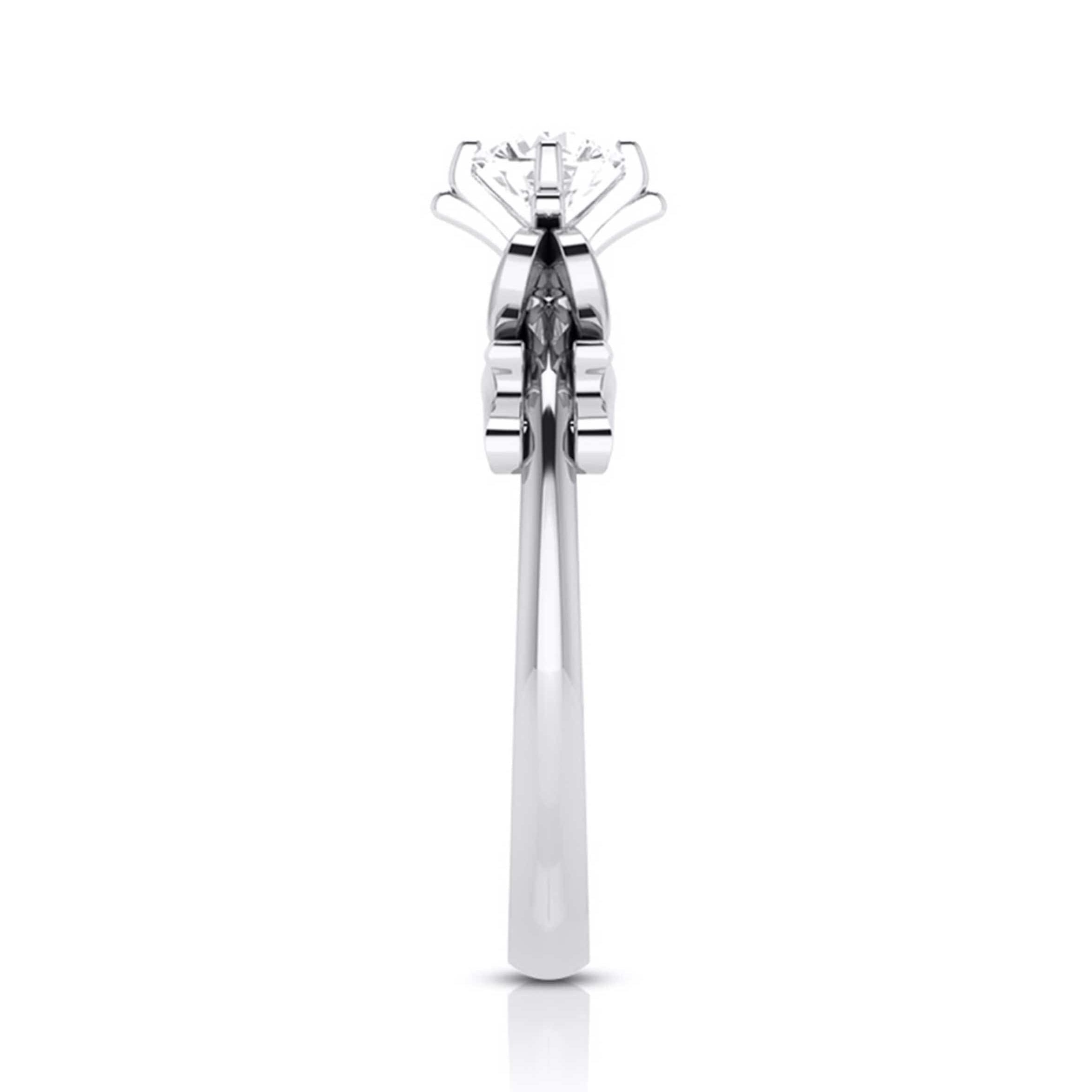 50-Pointer Solitaire Designer Bow Platinum Ring JL PT G 108-A