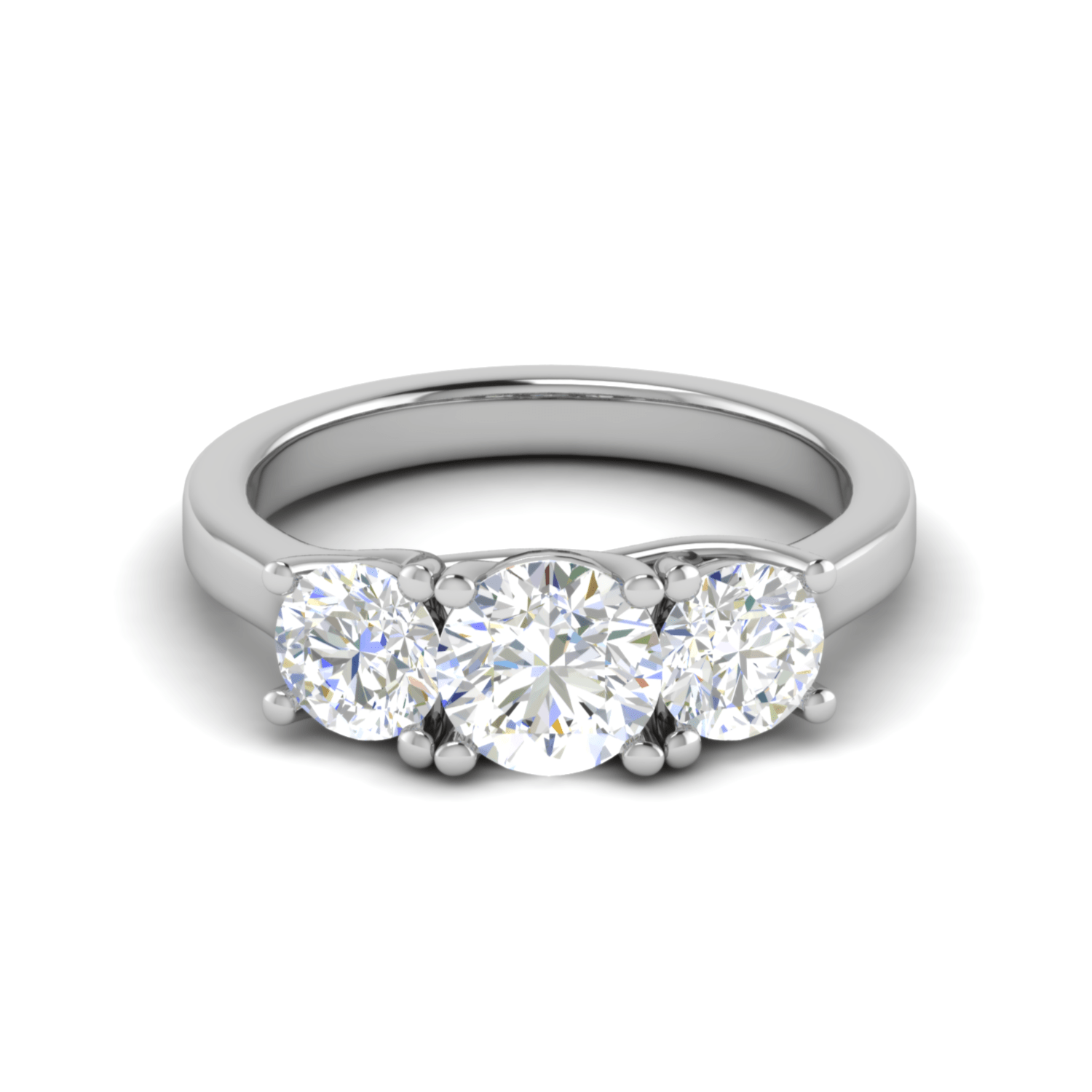 1.50-Carat Lab Grown Solitaire Diamond Accents Platinum Engagement Ring JL PT R3 RD LG-135-A