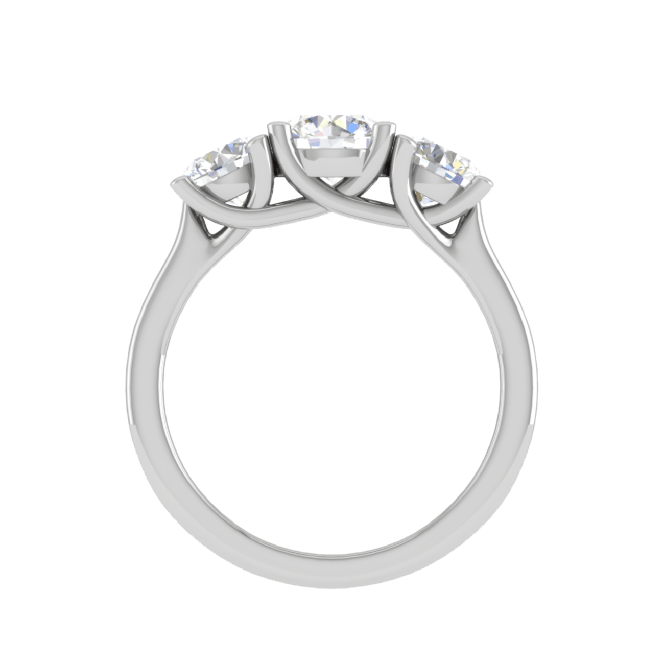 1.50-Carat Lab Grown Solitaire Diamond Accents Platinum Engagement Ring JL PT R3 RD LG-135-A