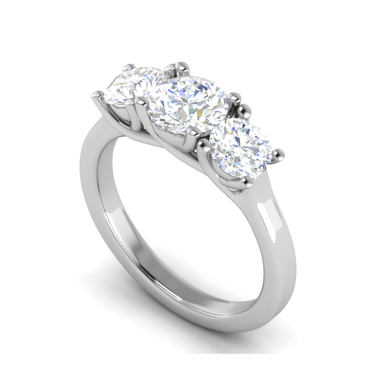 1.50-Carat Lab Grown Solitaire Diamond Accents Platinum Engagement Ring JL PT R3 RD LG-135-A