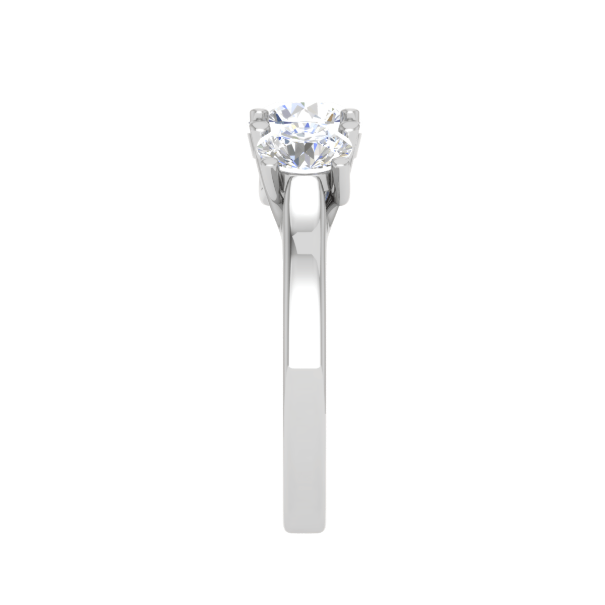1.50-Carat Lab Grown Solitaire Diamond Accents Platinum Engagement Ring JL PT R3 RD LG-135-A