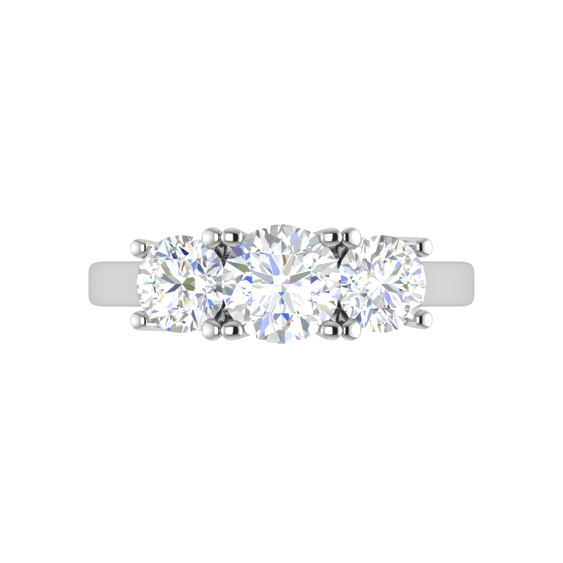 1.50-Carat Lab Grown Solitaire Diamond Accents Platinum Engagement Ring JL PT R3 RD LG-135-A