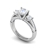 Load image into Gallery viewer, 1-Carat Lab Grown Solitaire Diamond Accents Platinum Engagement Ring JL PT R3 RD LG-139
