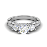 Load image into Gallery viewer, 1-Carat Lab Grown Solitaire Diamond Accents Platinum Engagement Ring JL PT R3 RD LG-139
