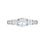 Load image into Gallery viewer, 1-Carat Lab Grown Solitaire Diamond Accents Platinum Engagement Ring JL PT R3 RD LG-139
