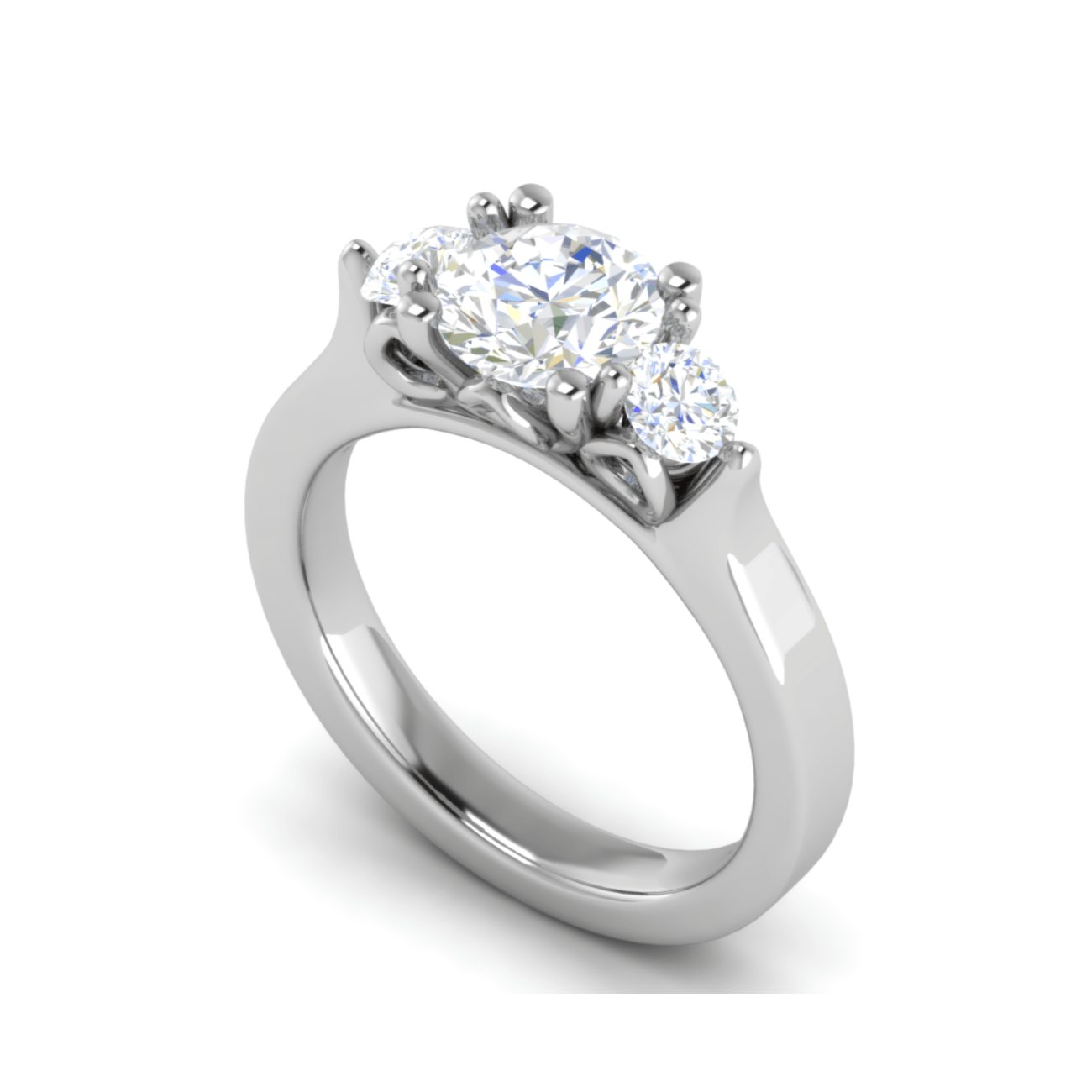 2-Carat Lab Grown Solitaire Diamond Accents  Platinum Engagement Ring JL PT R3 RD LG-140-B