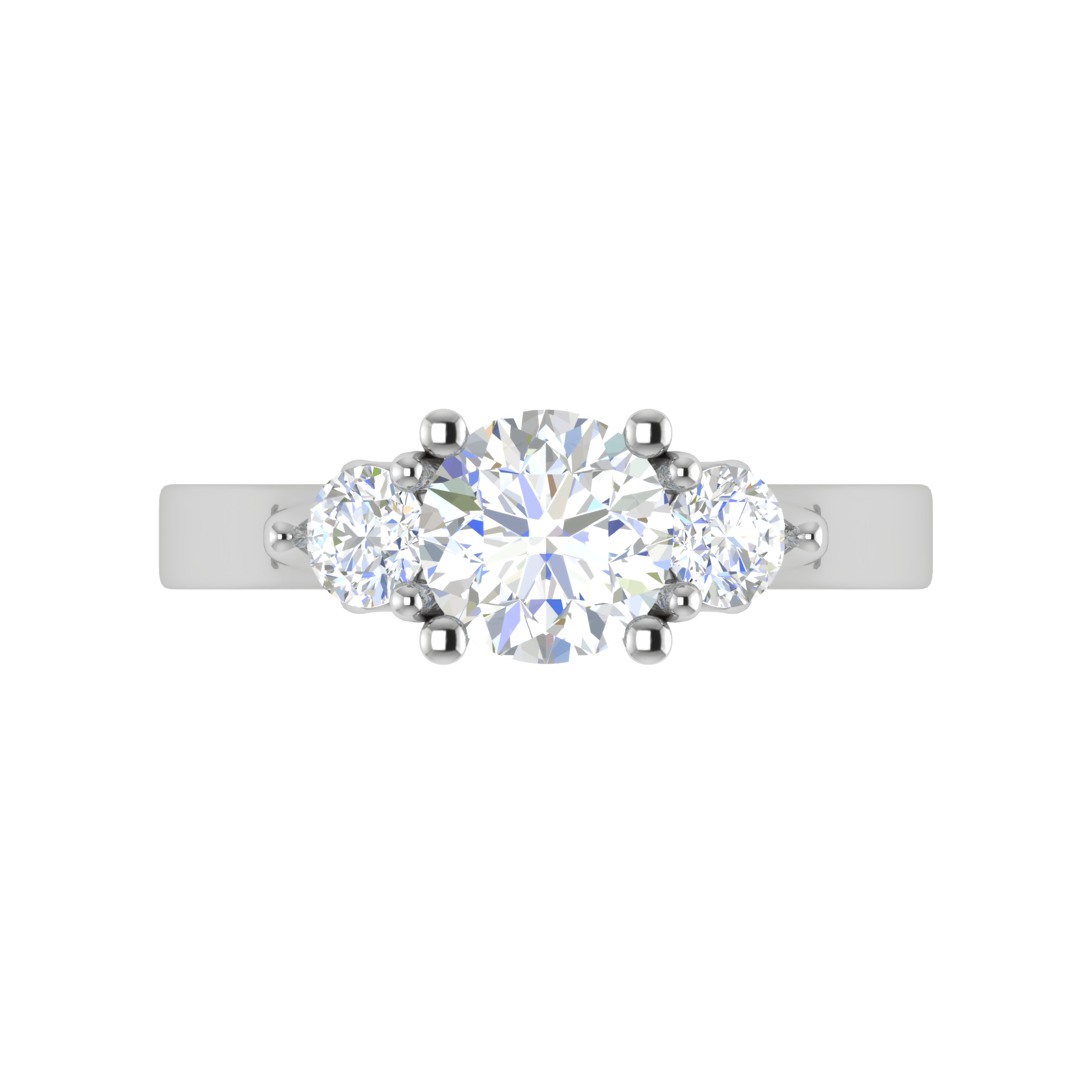 2-Carat Lab Grown Solitaire Diamond Accents  Platinum Engagement Ring JL PT R3 RD LG-140-B