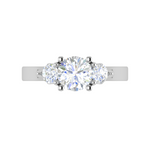 Load image into Gallery viewer, 2-Carat Lab Grown Solitaire Diamond Accents  Platinum Engagement Ring JL PT R3 RD LG-140-B
