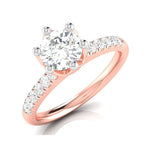Load image into Gallery viewer, 70-Pointer Lab Grown Solitaire Diamond Shank Rose Gold Ring JL AU LG G 105R-B
