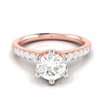 Load image into Gallery viewer, 1-Carat Solitaire Diamond Shank Rose Gold Ring JL AU G 105R-C
