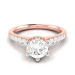 Load image into Gallery viewer, 2-Carat Lab Grown Solitaire Diamond Shank Rose Gold Ring JL AU LG G 105R-E
