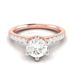 1-Carat Solitaire Diamond Shank Rose Gold Ring JL AU G 105R-C