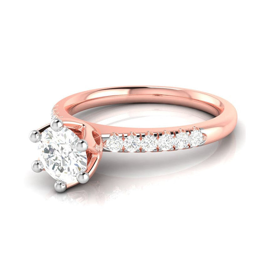 2-Carat Lab Grown Solitaire Diamond Shank Rose Gold Ring JL AU LG G 105R-E