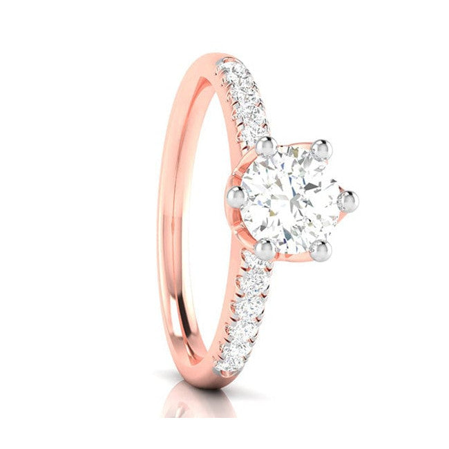 1-Carat Solitaire Diamond Shank Rose Gold Ring JL AU G 105R-C