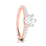 Load image into Gallery viewer, 50-Pointer Solitaire Diamond Shank Rose Gold Ring JL AU G 105R-A
