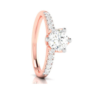 50-Pointer Solitaire Diamond Shank Rose Gold Ring JL AU G 105R-A
