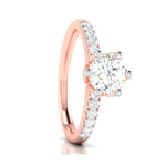 Load image into Gallery viewer, 2-Carat Lab Grown Solitaire Diamond Shank Rose Gold Ring JL AU LG G 105R-E
