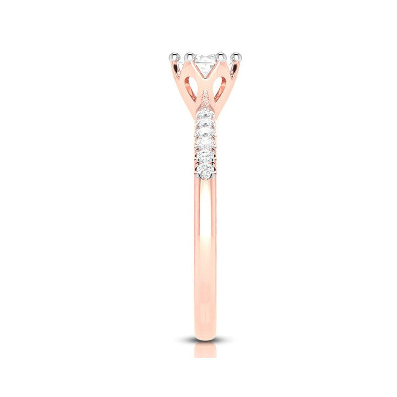 1-Carat Solitaire Diamond Shank Rose Gold Ring JL AU G 105R-C