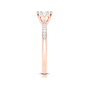 2-Carat Lab Grown Solitaire Diamond Shank Rose Gold Ring JL AU LG G 105R-E
