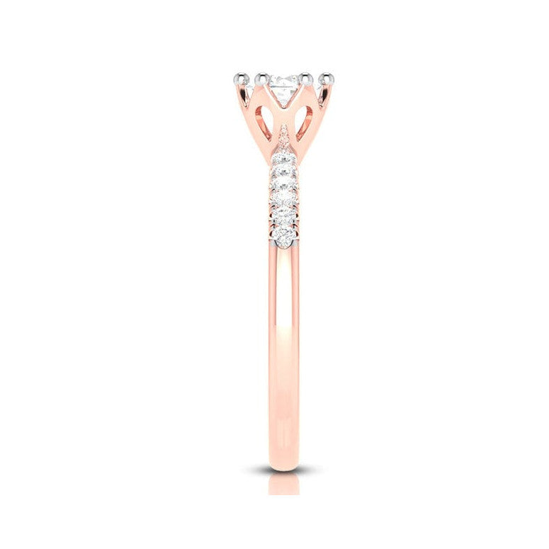 1.50-Carat Lab Grown Solitaire Diamond Shank Rose Gold Ring JL AU LG G 105R-D