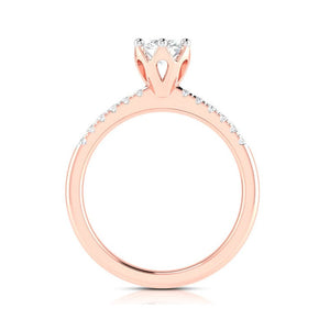 70-Pointer Solitaire Diamond Shank Rose Gold Ring JL AU G 105R-B
