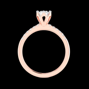 1-Carat Solitaire Diamond Shank Rose Gold Ring JL AU G 105R-C