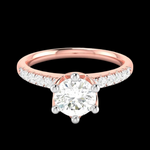 Load image into Gallery viewer, 1-Carat Solitaire Diamond Shank Rose Gold Ring JL AU G 105R-C
