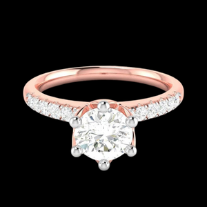 1-Carat Solitaire Diamond Shank Rose Gold Ring JL AU G 105R-C