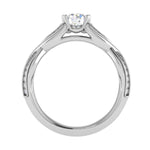 Load image into Gallery viewer, 1-Carat Lab Grown Solitaire Diamond Twisted Shank Platinum Ring JL PT RP RD LG 148-B
