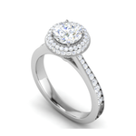 Load image into Gallery viewer, 2-Carat Lab Grown Solitaire Double Diamond Halo Shank Platinum Engagement Ring JL PT RH RD LG-124-B
