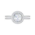 Load image into Gallery viewer, 2-Carat Lab Grown Solitaire Double Diamond Halo Shank Platinum Engagement Ring JL PT RH RD LG-124-B
