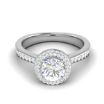 Load image into Gallery viewer, 2-Carat Lab Grown Solitaire Double Diamond Halo Shank Platinum Engagement Ring JL PT RH RD LG-124-B
