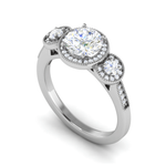 Load image into Gallery viewer, 2-Carat Lab Grown Solitaire Diamond Halo Accents Platinum Engagement Ring JL PT R3 RD LG-108-B
