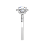 Load image into Gallery viewer, 2-Carat Lab Grown Solitaire Diamond Halo Accents Platinum Engagement Ring JL PT R3 RD LG-108-B
