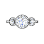 Load image into Gallery viewer, 2-Carat Lab Grown Solitaire Diamond Halo Accents Platinum Engagement Ring JL PT R3 RD LG-108-B
