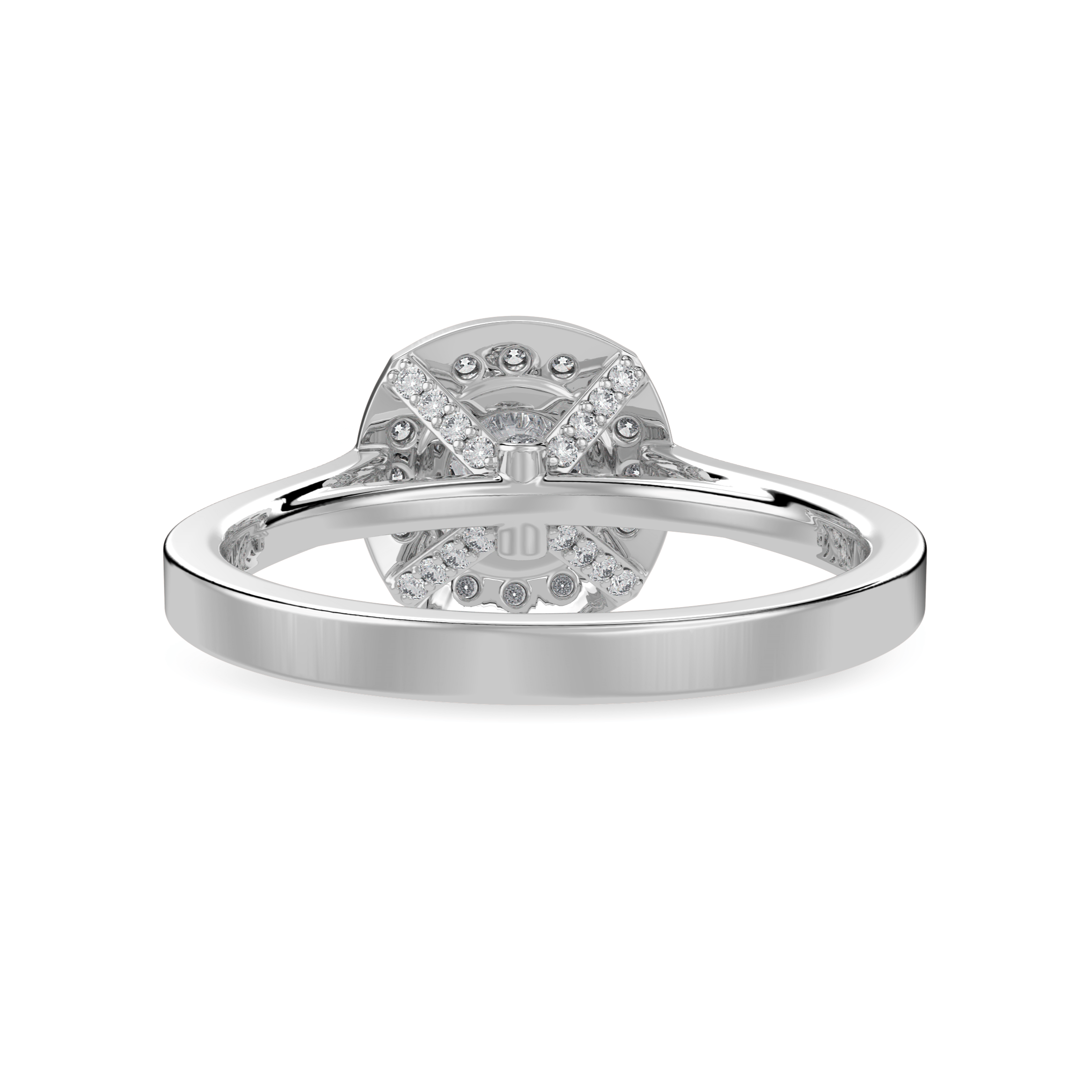 1-Carat Solitaire Halo Diamond Shank Platinum Ring JL PT 1332-C