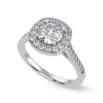 Load image into Gallery viewer, 70-Pointer Solitaire Halo Diamond Shank Platinum Ring JL PT 1332-B
