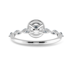70-Pointer Solitaire Halo Diamond with Marquise Cut Diamond Accents Platinum Ring JL PT 1278-B