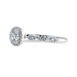 Load image into Gallery viewer, 70-Pointer Solitaire Halo Diamond with Marquise Cut Diamond Accents Platinum Ring JL PT 1278-B
